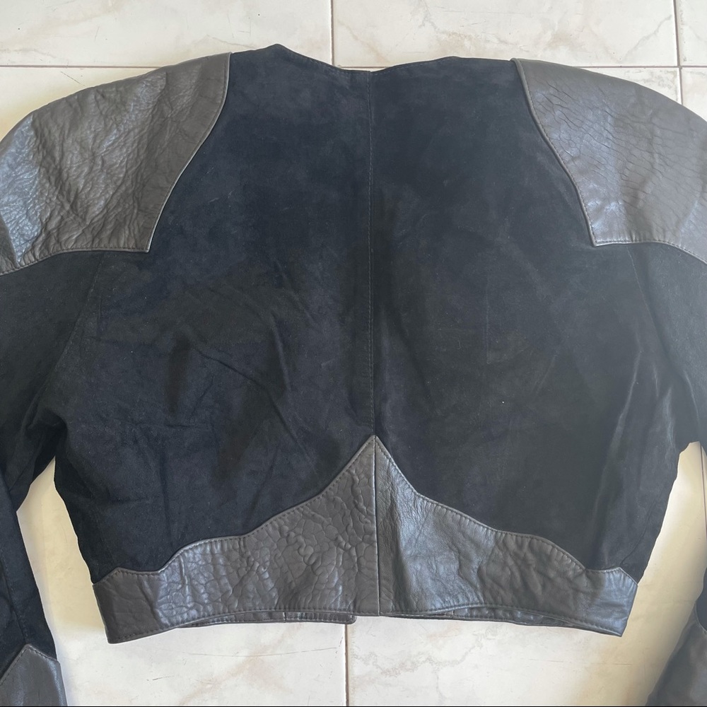Vintage 80s Leather and suede leather jacket by CACCIA (M) - Picture 8 of 13